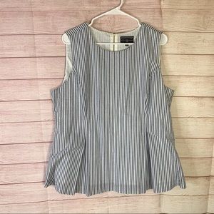Duffield Lane Stripe Seersucker Sleeveless Top Size‎ XL